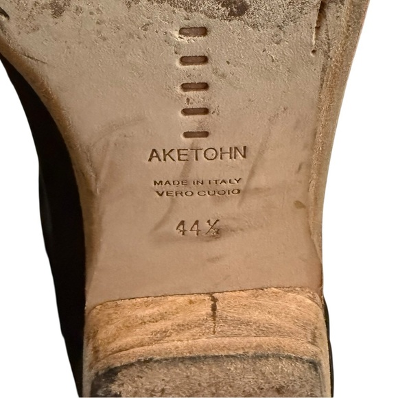 Aketohn Italian Leather Vero Cuoio Slip-On Loafers Moc Stitch Men’s 44.5 (US 11) - Picture 5 of 5